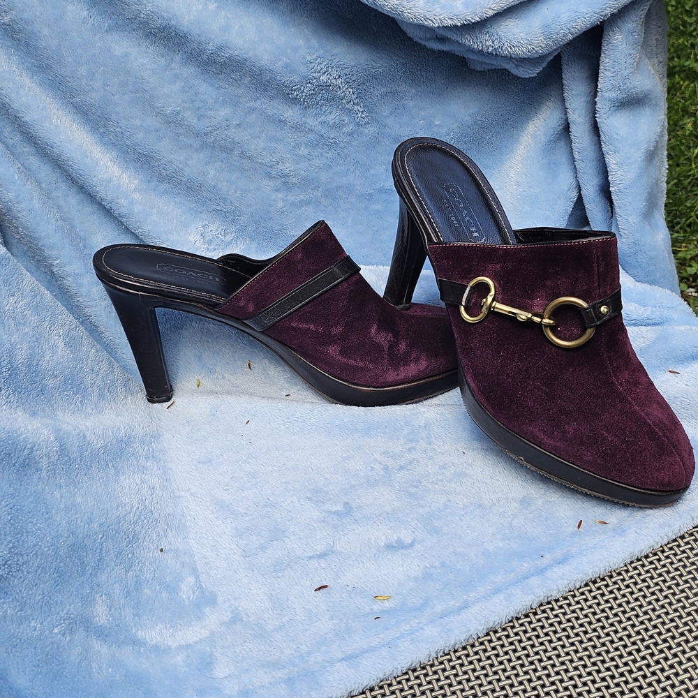 COACH Karsen Oxblood/Burgundy Heeled Mules